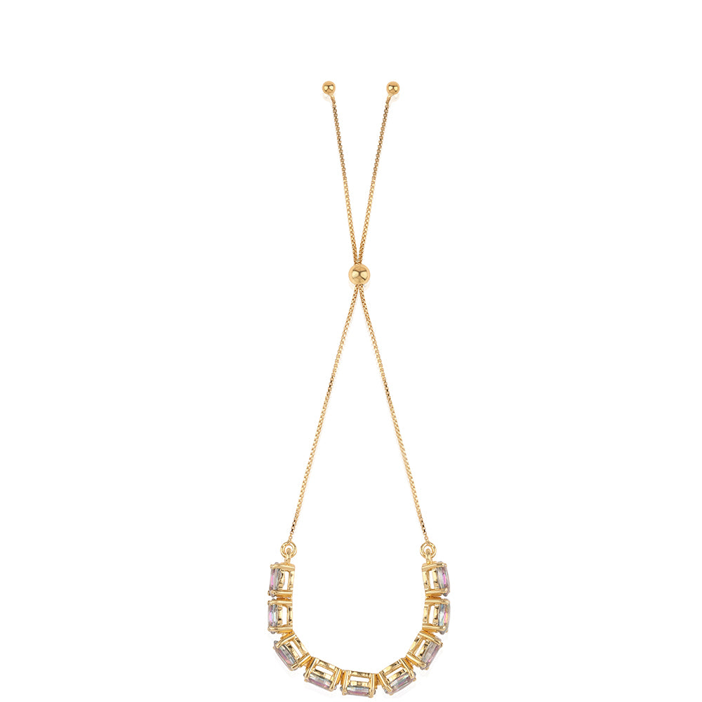 Pulsera de Plata Bañada en Oro con Topacio Místico 2 