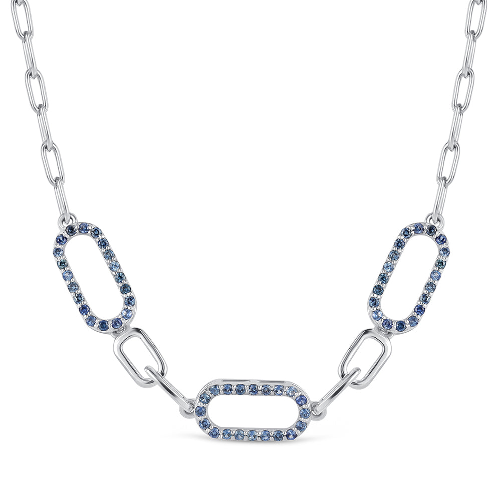 Collar de Plata con Zafiro Azul Australiano