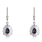 Pendientes de Plata con Zafiro Azul Australiano y Topacio Blanco