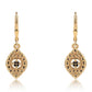 Pendientes de Plata Bañada en Oro con Diamante Negro