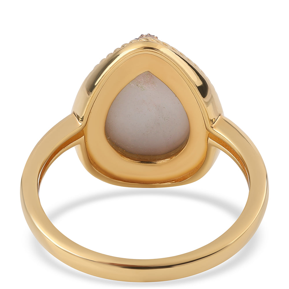 Anillo de Plata Bañada en Oro con Drusa Purpura 3 