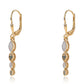 Pendientes de Plata Bañada en Oro con Diamante Azul