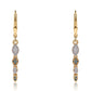 Pendientes de Plata Bañada en Oro con Diamante Azul