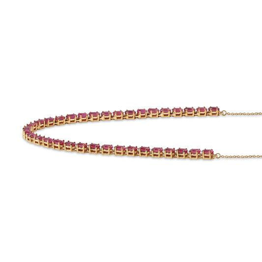 Collar de Plata Bañada en Oro con Rubí de Mozambique