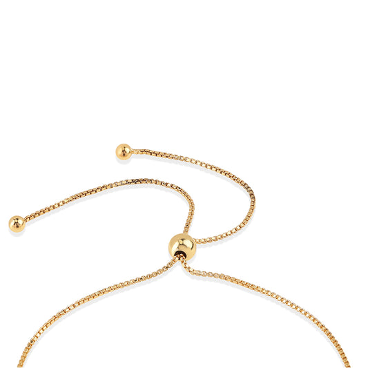 Pulsera de Plata Bañada en Oro con Espinela Negra y Topacio Blanco