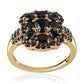 Anillo de Plata Bañada en Oro con Espinela Negra