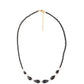 Collar de Plata Bañada en Oro con Espinela Negra y Perla blanca de agua dulce