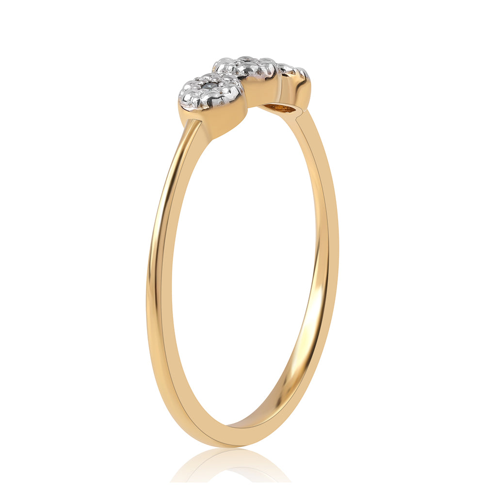 Anillo de Plata Bañada en Oro con Diamante Azul 2 