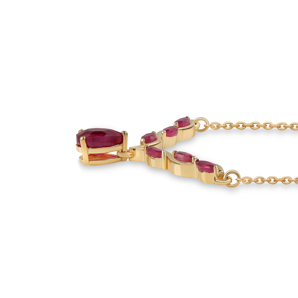 Collar de Plata Bañada en Oro con Rubí de Mozambique 2 