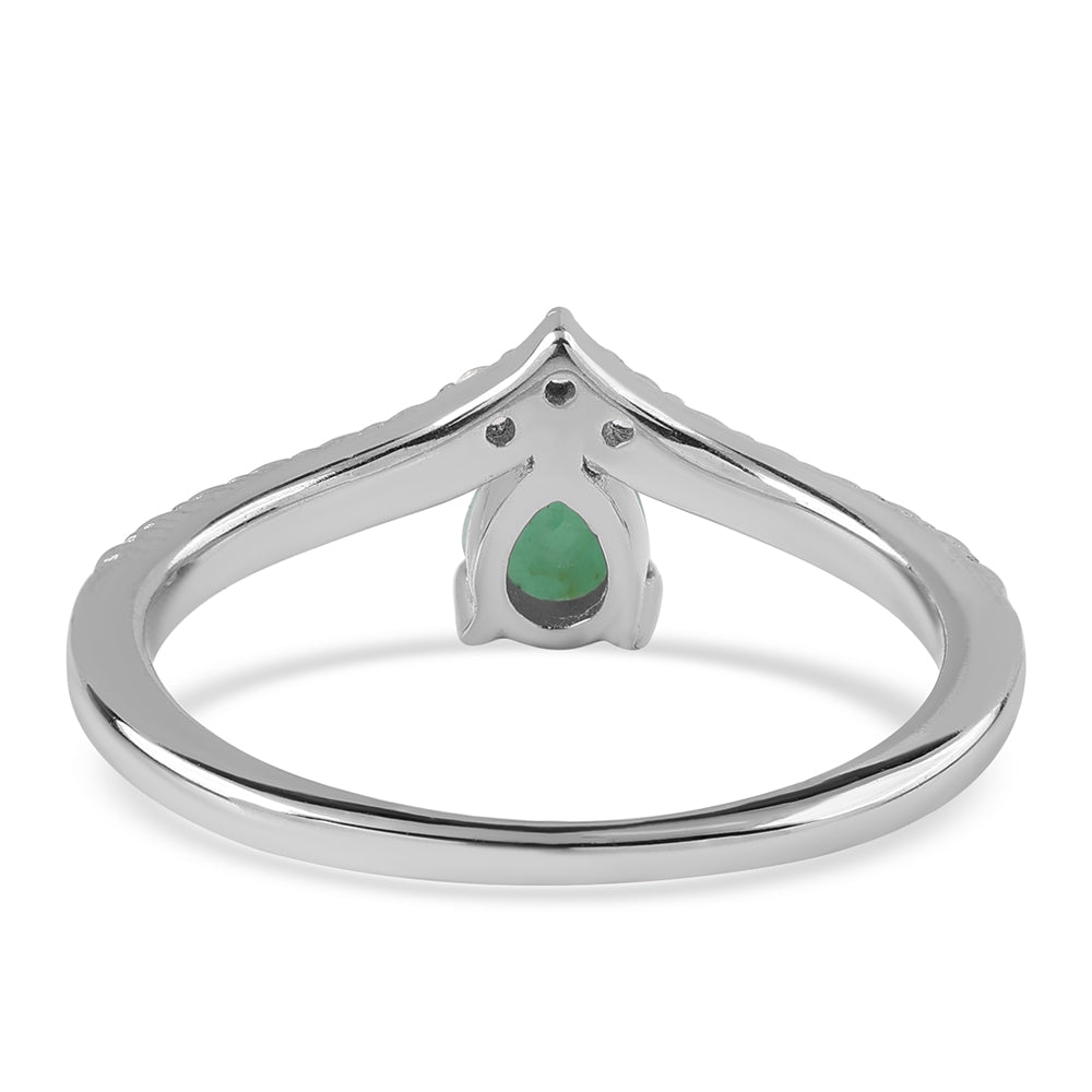 Anillo de Plata con Esmeralda de Brasil y Topacio Blanco 3 