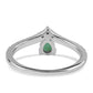 Anillo de Plata con Esmeralda de Brasil y Topacio Blanco