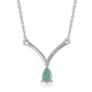 Collar de Plata con Esmeralda de Brasil y Topacio Blanco