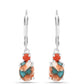 Pendientes de Plata con Turquesa Ostra y Coral Rojo