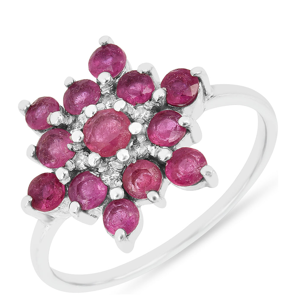 Anillo de Plata con Rubí de Tailandia