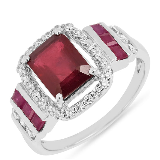 Anillo de Plata con Rubí de Tailandia