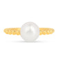 Anillo de Plata Bañada en Oro con Perla de Agua Dulce Crema
