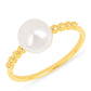 Anillo de Plata Bañada en Oro con Perla de Agua Dulce Crema