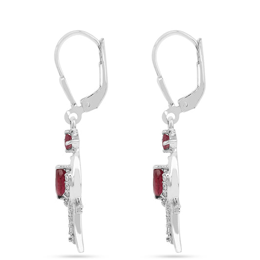 Pendientes de Plata con Rubí de Tailandia