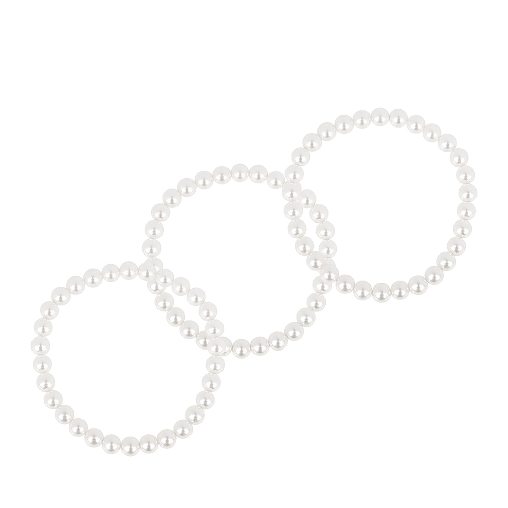 Conjunto Cuenta con Perla de Agua Dulce Crema
