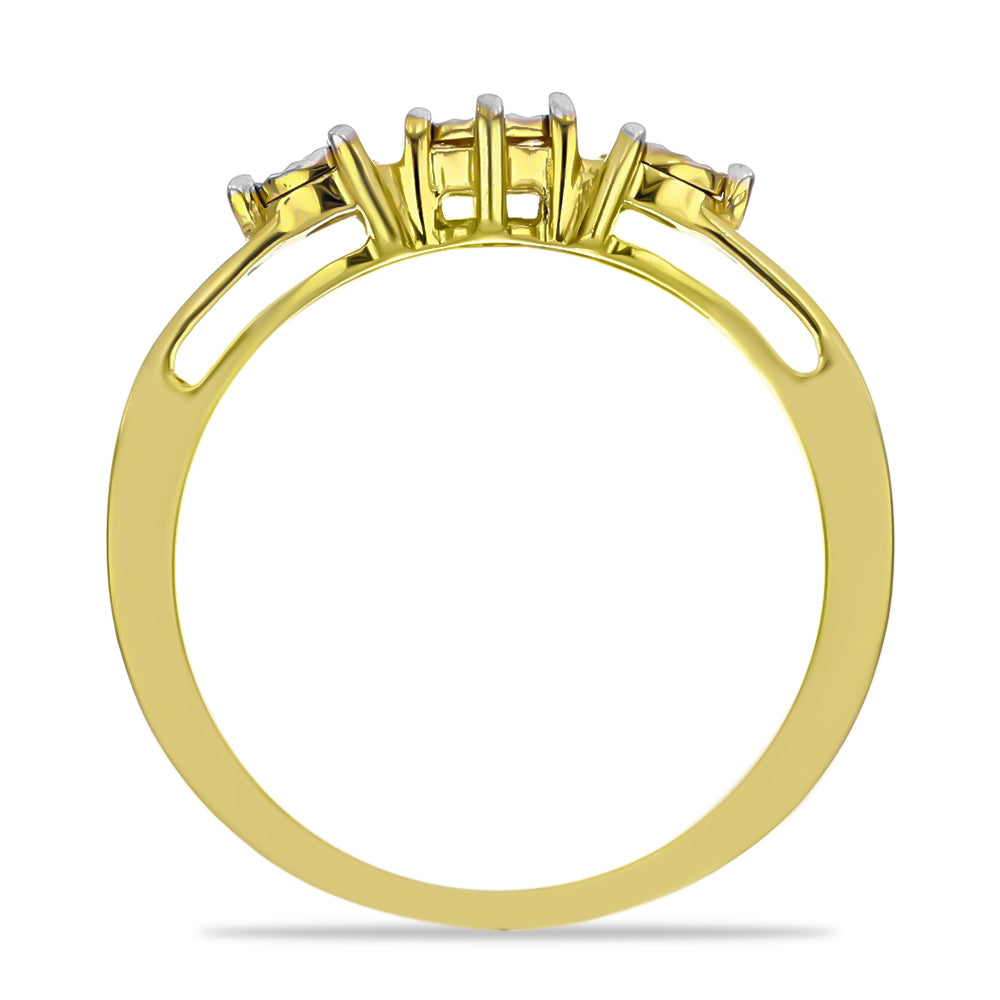 Anillo de Plata Bañada en Oro con Diamante blanco