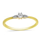 Anillo de Plata Bañada en Oro con Diamante blanco