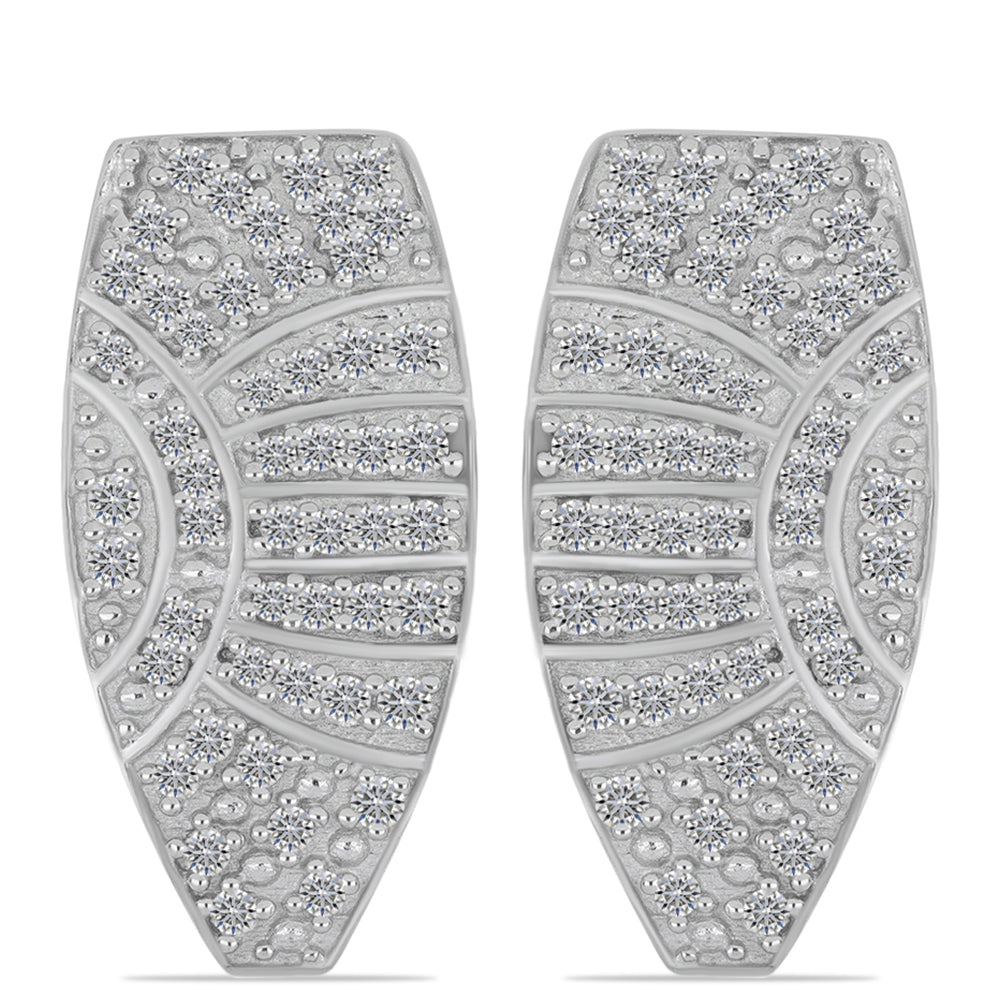 Pendientes de Plata Bañada en Oro con Diamante blanco