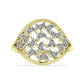 Anillo de Plata Bañada en Oro con Diamante blanco