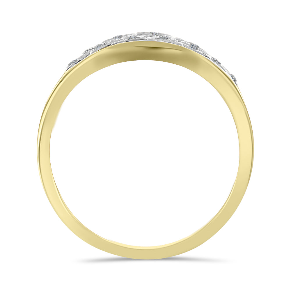 Anillo de Plata Bañada en Oro con Diamante blanco