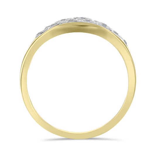 Anillo de Plata Bañada en Oro con Diamante blanco