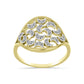 Anillo de Plata Bañada en Oro con Diamante blanco