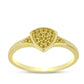 Anillo de Plata Bañada en Oro con Diamante Amarillo