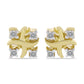 Pendientes de Plata Bañada en Oro con Diamante blanco