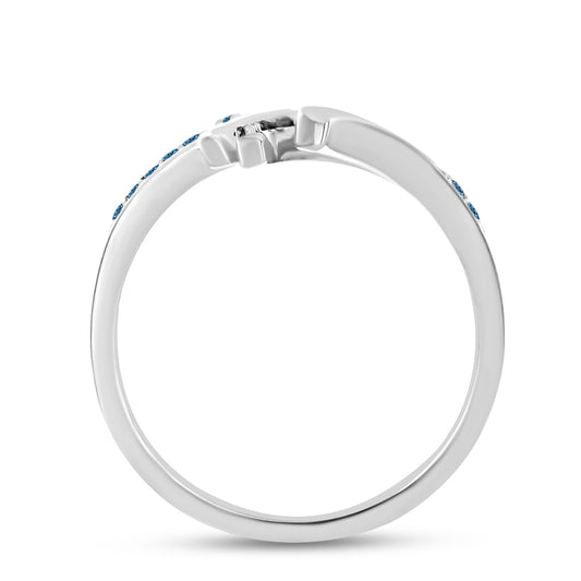 Anillo de Plata con Diamante Azul