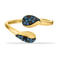Anillo de Plata Bañada en Oro con Diamante Azul