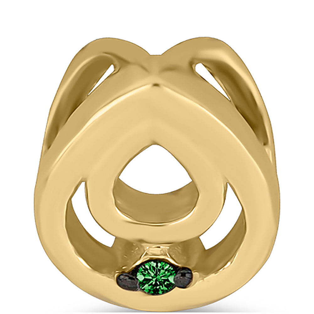 Colgante de Plata Bañada en Oro con Diamante Verde 3 