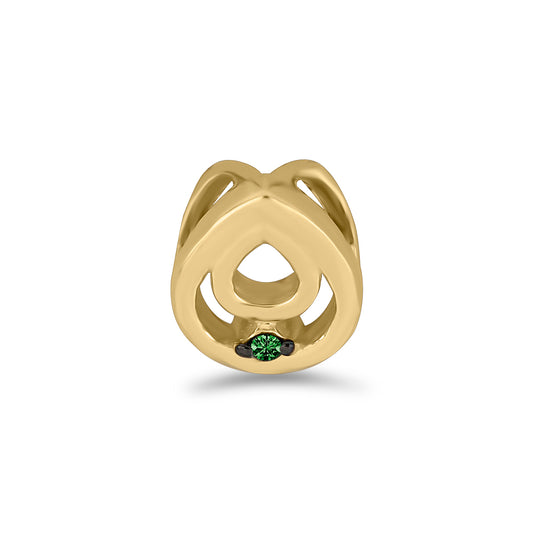 Colgante de Plata Bañada en Oro con Diamante Verde