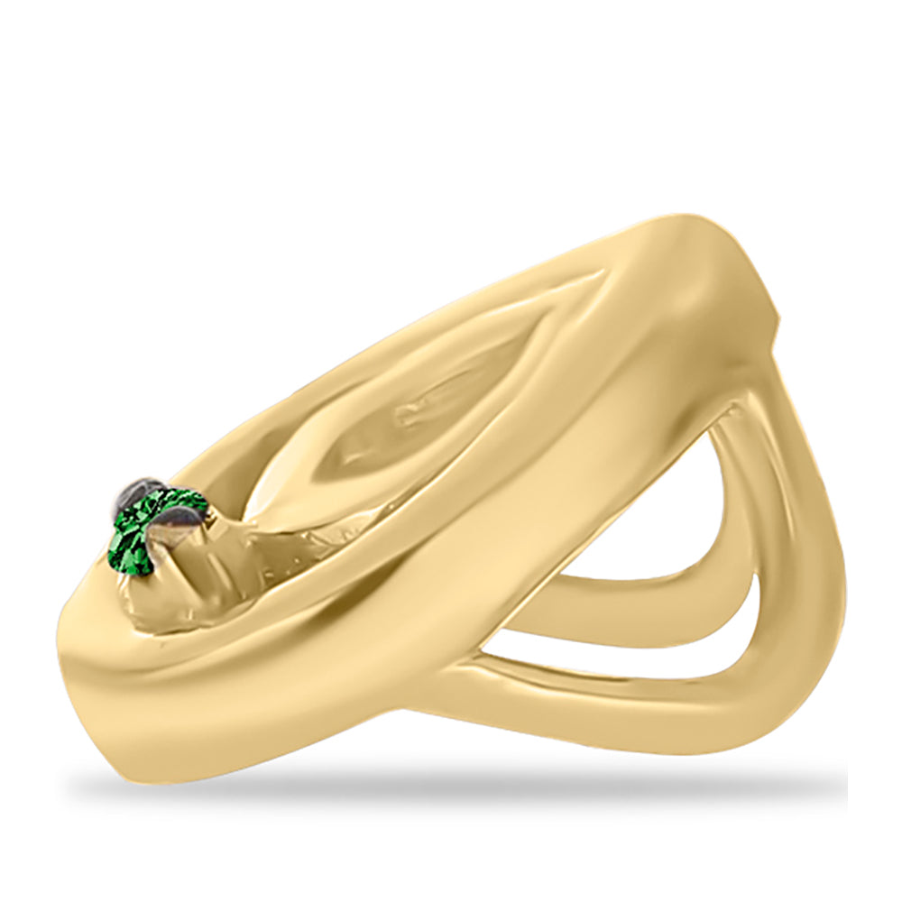 Colgante de Plata Bañada en Oro con Diamante Verde