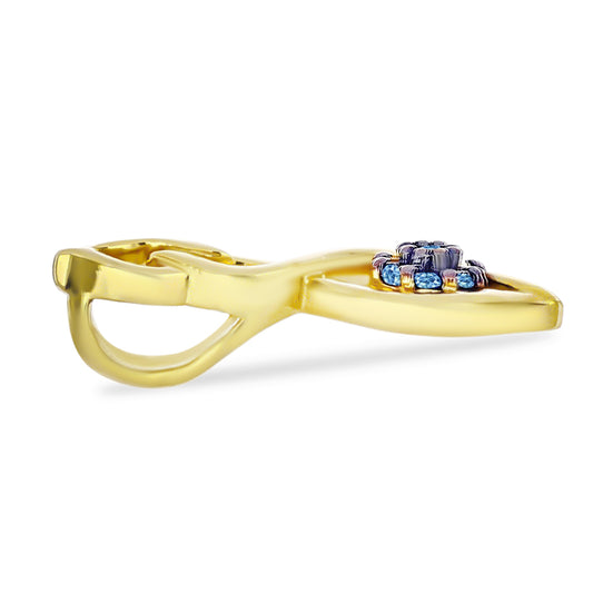 Colgante de Plata Bañada en Oro con Diamante Azul