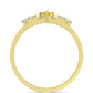 Anillo de Plata Bañada en Oro con Diamante Amarillo y Zircón blanco natural