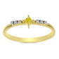 Anillo de Plata Bañada en Oro con Diamante Amarillo y Zircón blanco natural