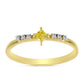 Anillo de Plata Bañada en Oro con Diamante Amarillo y Zircón blanco natural
