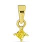 Collar de Plata Bañada en Oro con Diamante Amarillo