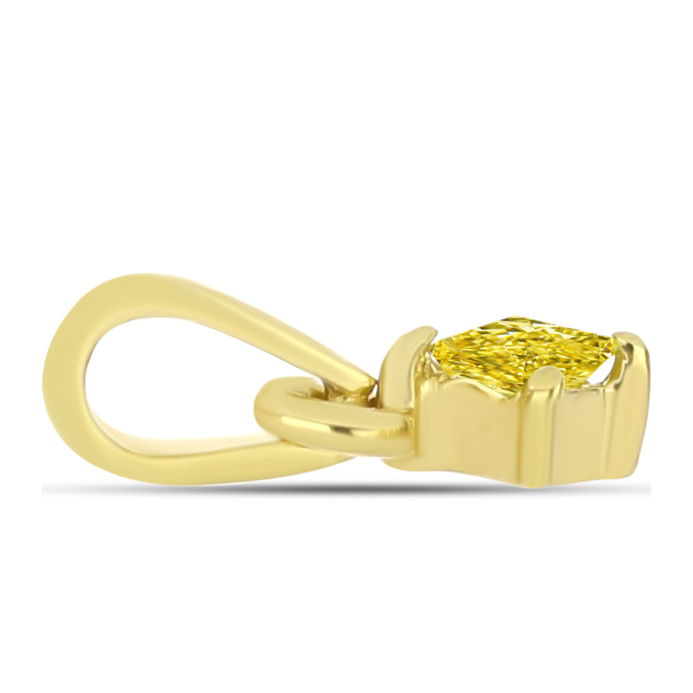Collar de Plata Bañada en Oro con Diamante Amarillo 4 
