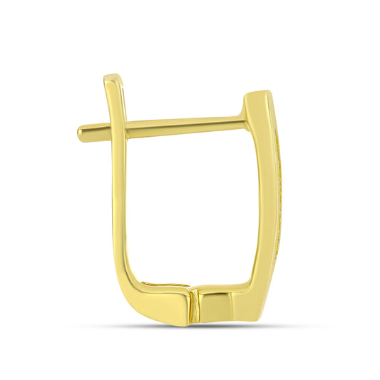 Pendientes de Plata Bañada en Oro con Diamante Amarillo