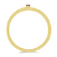 Anillo de Plata Bañada en Oro con Diamante Rojo