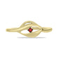 Anillo de Plata Bañada en Oro con Diamante Rojo