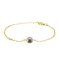 Pulsera de Plata Bañada en Oro con Diamante Rojo y Zircón Blanco