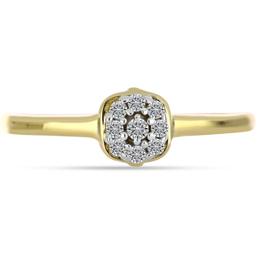 Anillo de Plata Bañada en Oro con Diamante blanco