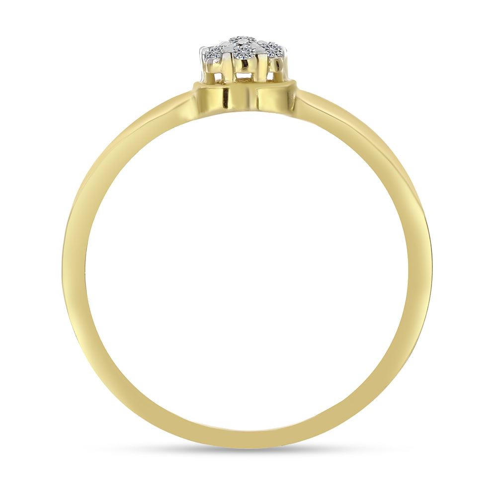 Anillo de Plata Bañada en Oro con Diamante blanco