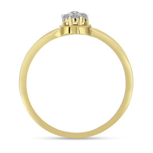 Anillo de Plata Bañada en Oro con Diamante blanco